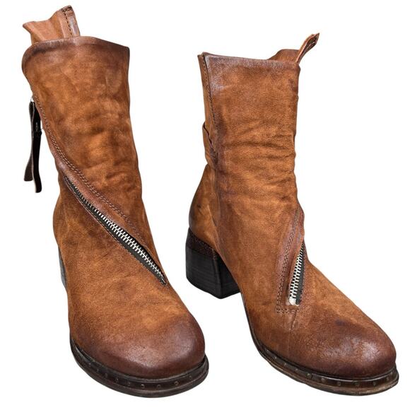 A.S. 98 Women’s Jase Brown Suede Side Zip Ankle Boot Size 38 US 7.5/8 - Picture 5 of 11